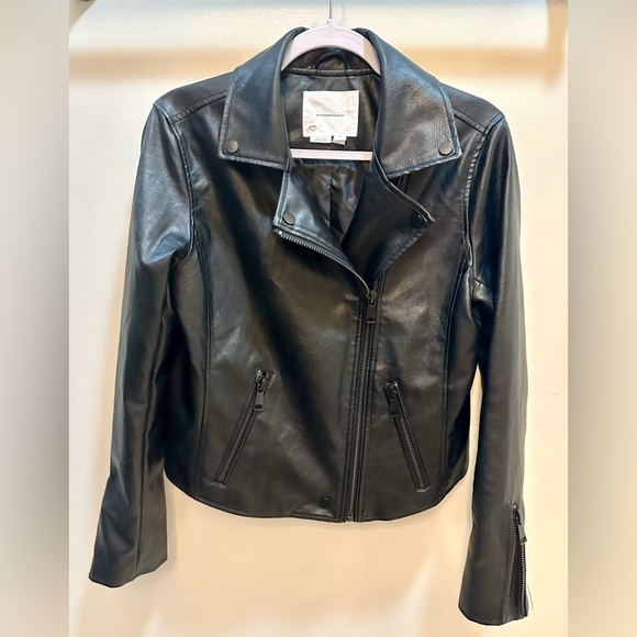 Anthropology Saige Faux Leather BLACK Moto Jacket Size Small - Picture 12 of 12